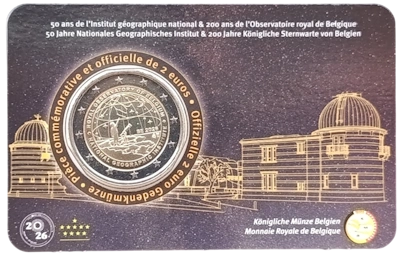 Belgien 2026 – 200 Jahre Königliche Belgische Sternwarte und 50 Jahre Nationales Geographisches Institut – Coincard – Französisch (FR)